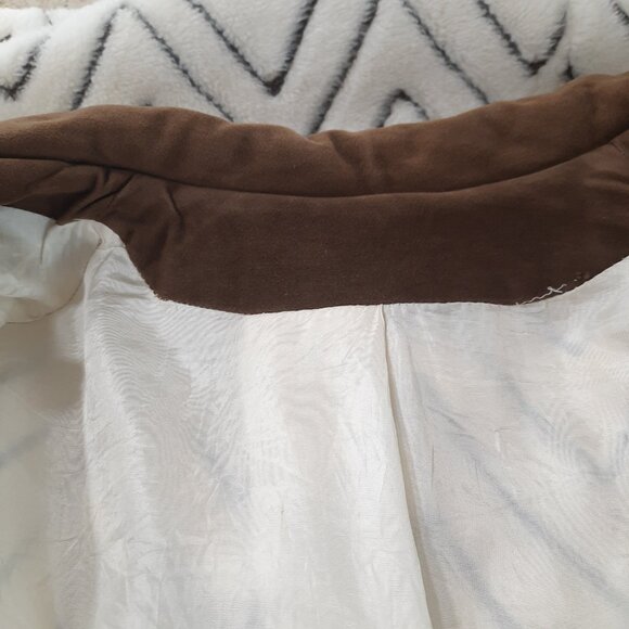 Vtg 70s vegan fur & suede double breasted jacket - Picture 9 of 13